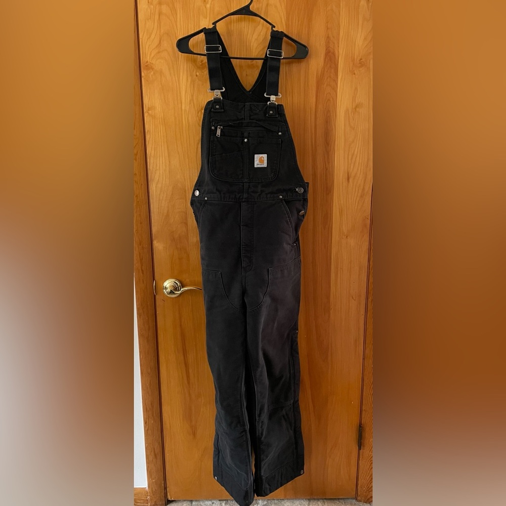 Classic insulated black Carhartt bibs